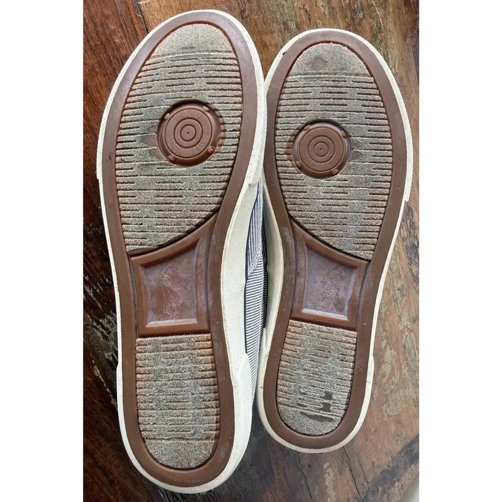 Polo Ralph Lauren Forestmont II Men’s 9D Pinstripe Canvas Low Top Sneakers Navy